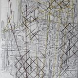 Building Site 65x50xm oil on paper with embroidery threads