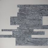 acrylic on paper strips