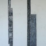 acrylic on paper strips