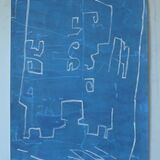 Blue Tower, acrylic on paper 70x50cm