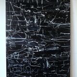 acrylic on paper on canvas