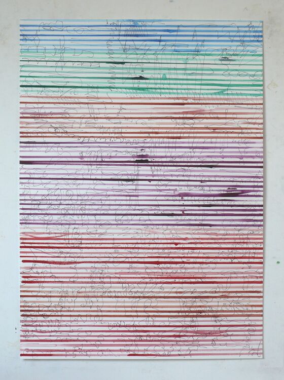 Lines, watercolour and ink on paper, 70x50cm 2021