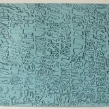 City in 11 parts, acrylic on paper 50x65cm 2021