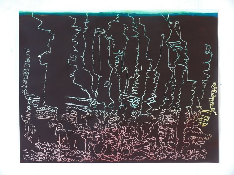 Underground Landscape 50x65cm acrylic on paper 2021