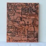 30x25xm ink and chalk on paper on canvas 2021
