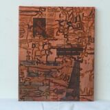 30x25cm ink and chalk on paper on canvas