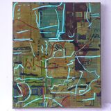 acrylic on collage on canvas 60x50cm 2021