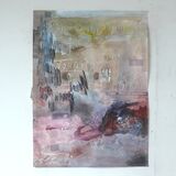 watercolour acrylic sand on paper 76x56cm 2021