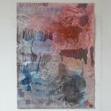 watercolour stitching sand and acrylic on paper 76x56cm 2021
