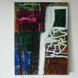 Danum 2021, acrylic and collage on canvas 76x56cm