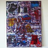 Danum 2021, 101x76cm acrylic and collage on canvas