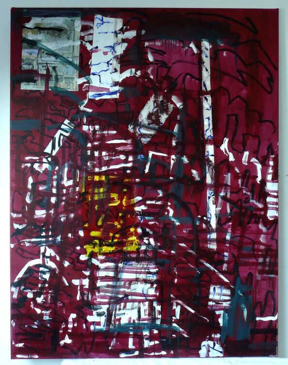 Danum 2021 acrylic on canvas with collage