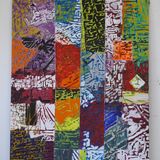 acrylic on old clothing 120x100cm 2022