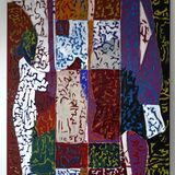Dress, 120x100cm acrylic on clothing on canvas