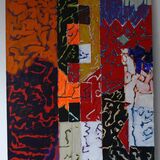 Danum, acrylic on canvas with stitching 100x76cm