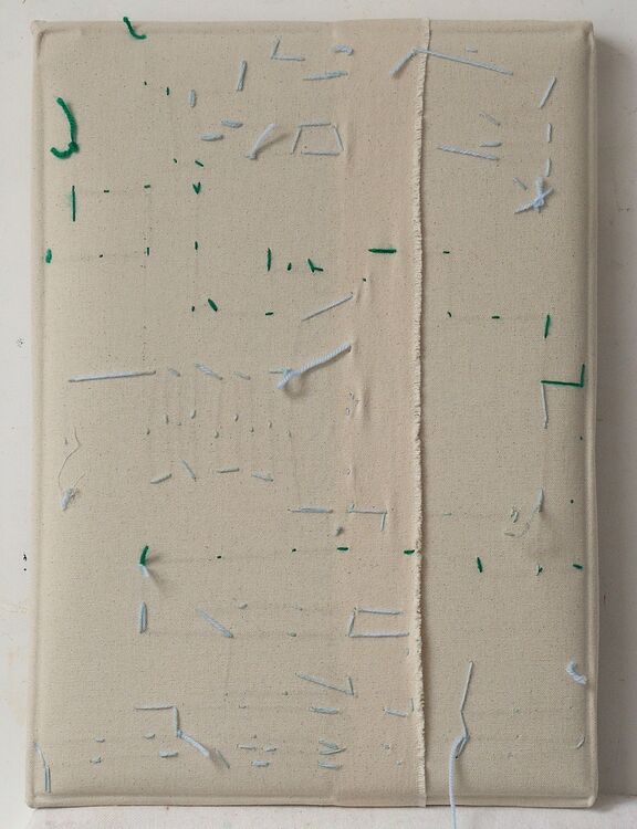 stitching on canvas reverse side 49x35cm 2025