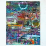 watercolour and threads on paper 65x50cm 2025