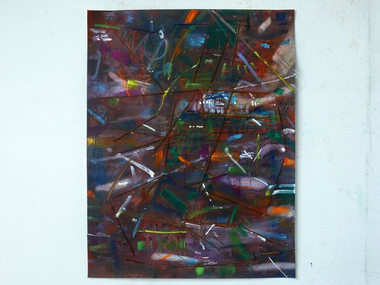 Brown composition, watercolour on paper 65x50cm 2025