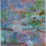 Composition 2, watercolour and threads on paper 65x50cm 2025