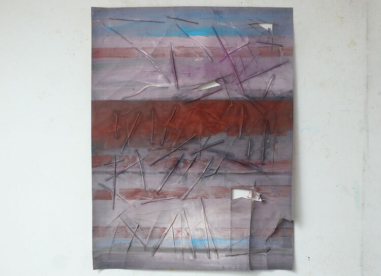 watercolour with threads 65x50cm 2026