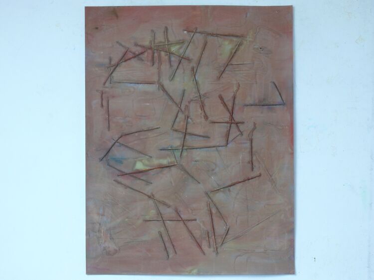 watercolour and wool 65x50cm 2026