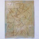 watercolour with wool 65x50cm 2025