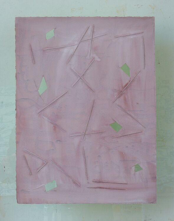 watercolour, ink and thread on paper, 28x38cm, 2026