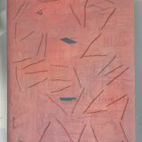 Salmon, watercolour, ink and thread on paper 65x50cm 2026