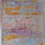 composition, watercolour ink and wool on paper 65x50cm 2026