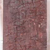 red earth, 65x50cm pigments and wool on paper 2026