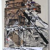 Hope Pit, Wakefield, 60x40cm collage and acrylic on canvas 2026