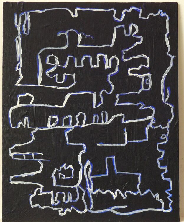 Night Journey, acrylic on wood panel, 2026