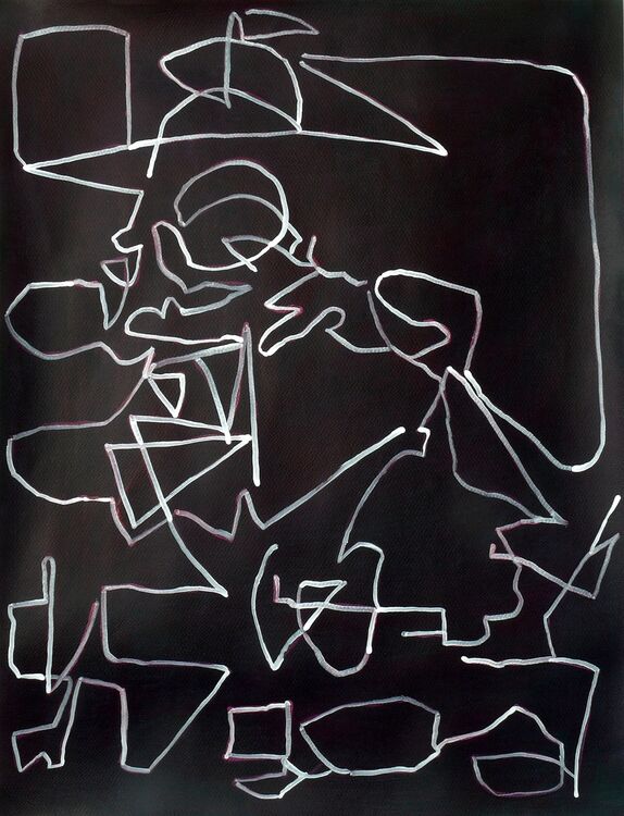 Lines, acrylic on paper 65x50cm 2026