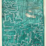 acrylic and threads on paper 65x50cm 2026