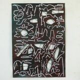 City Lines, acrylic and thread on paper 65x50cm, 2026