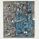 acrylic and sewing on packaging, 48x42cm