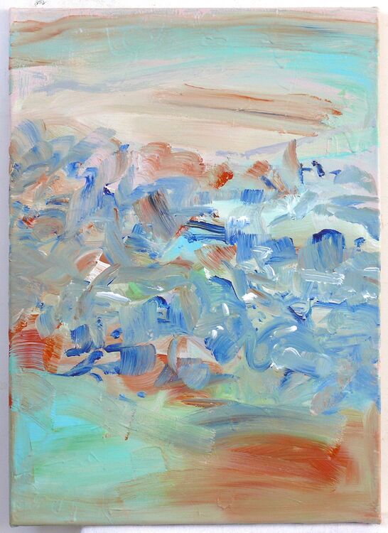 Settlement in a Valley, 70x50cm