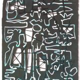 Steelworkd 4, 38 x28cm, acrylic and thread on paper, 2026