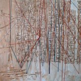 The Bronze House Sofia oil on panel with threads 50x60cm
