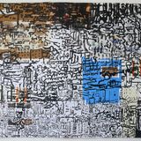 city on packaging with collage 85x101cm
