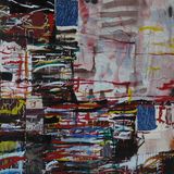 city painting 1 watercolour, oil and collage on paper 76x56cm 2018