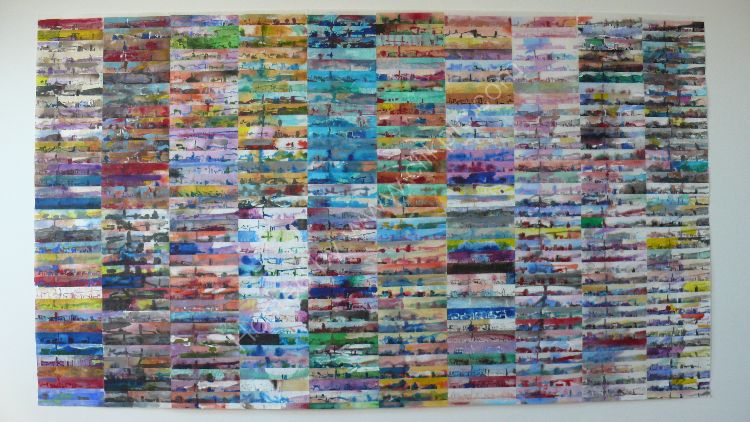 cityscape watercolour on japanese paper 140x250cm 2011