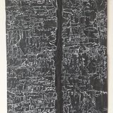 Divided city, acrylic on packaging paper