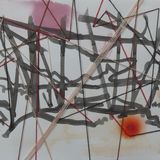 Monument watercolour with threads 30x40cm