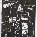 steelworks 6, acrylic and sewing on paper, 38x29cm