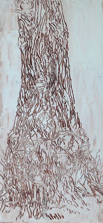 street tree 2019 oil on board 60x35cm
