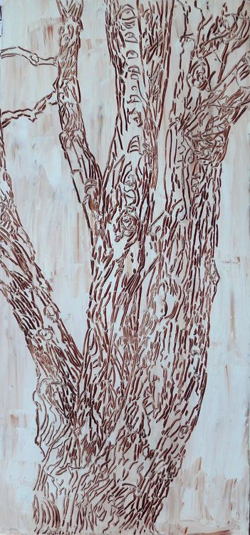 street tree 2019 oil on panel 60x35cm