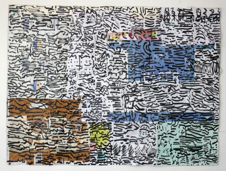 the city on packaging 99x75cm ink on packaging paper