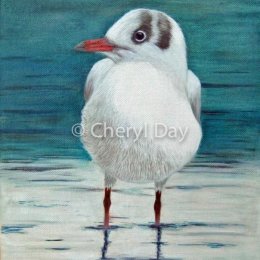 Original oil painting "Gull on Lakeside" [SOLD]