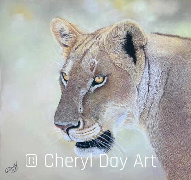 Original pastel drawing - "Lady Lioness"